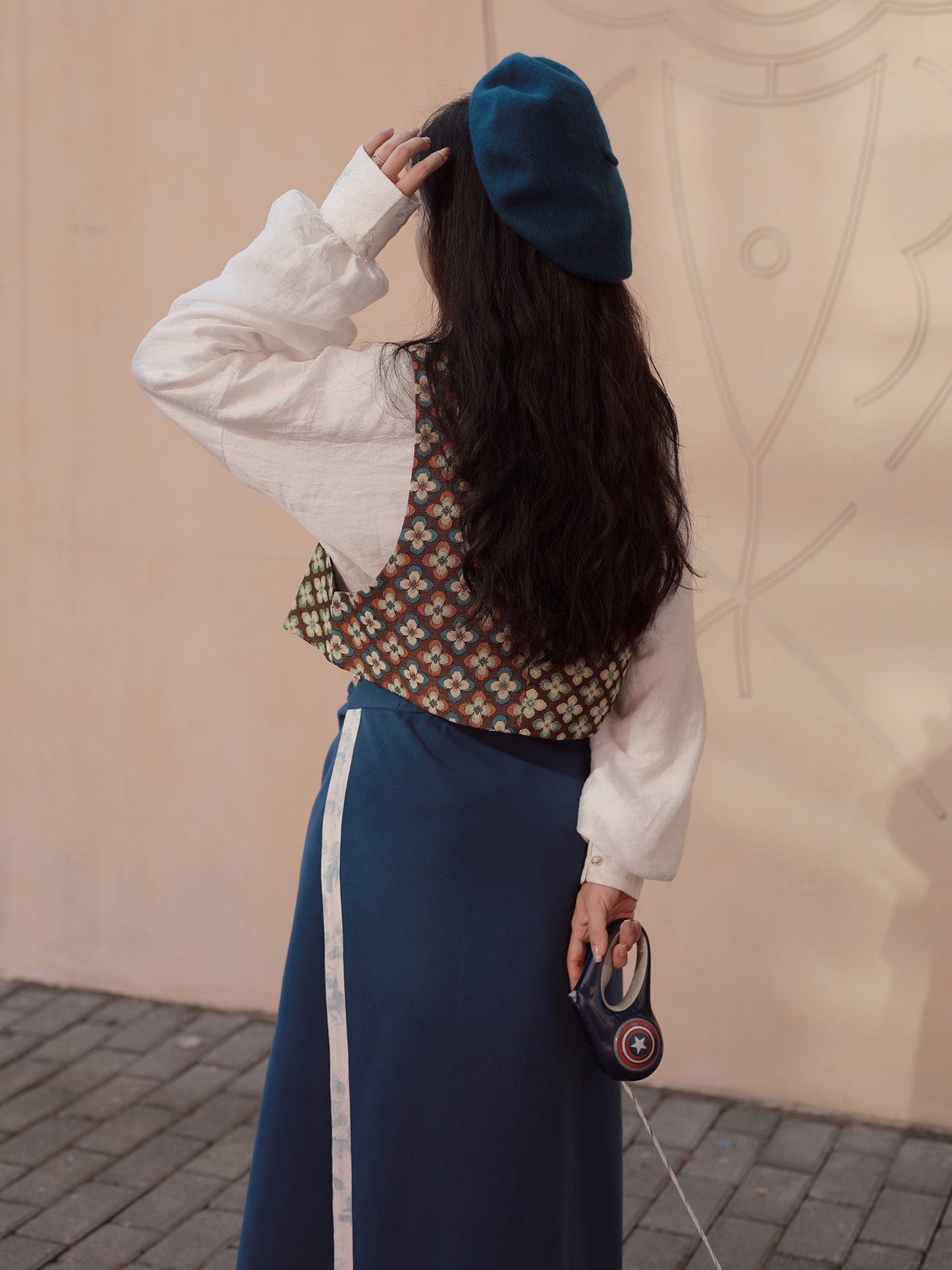 46 Xiao Lu Shui Retro Modified Tang Jacket Hanfu Chinese Song Rotary Skirt Tencel Ming Stand Neck Cardigan Shirt