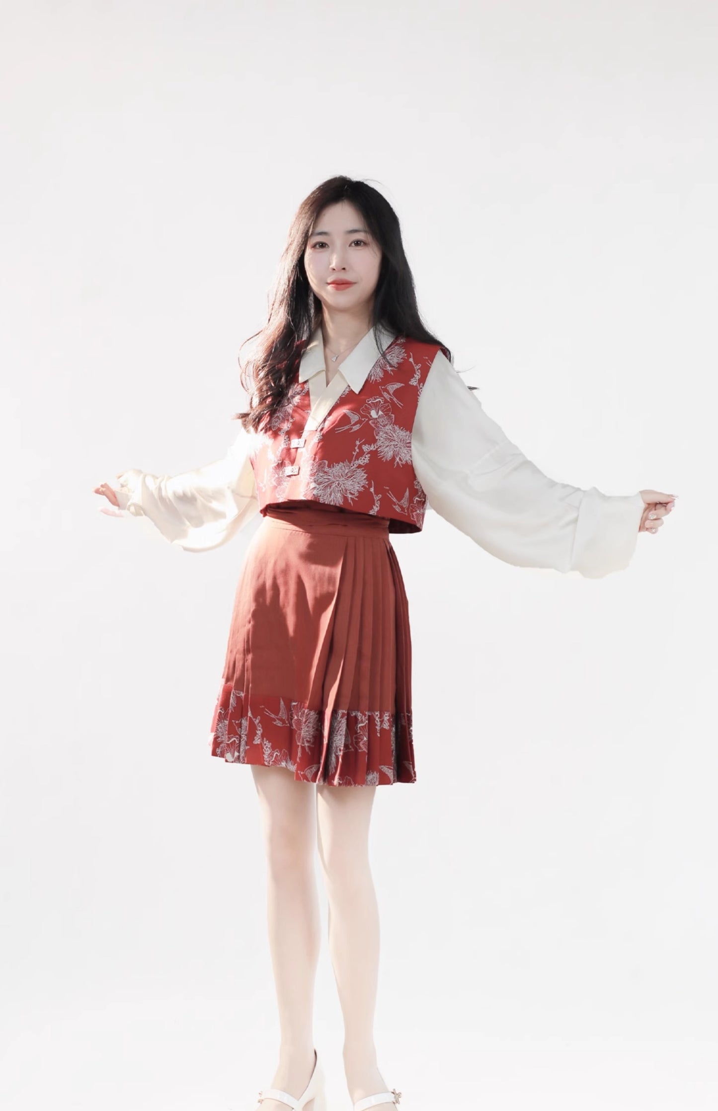 42 Xiao Lu Shui Chinese Style Hanfu Tang Beizi Collection, Original Vest for Women, Improved Design for Work, Han Elements for Daily Commute