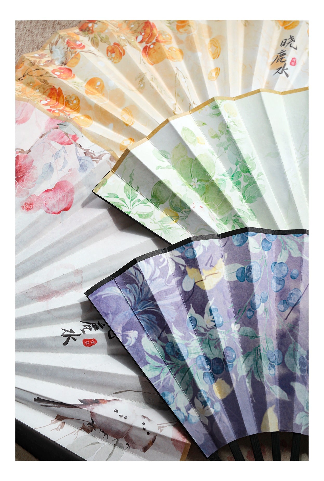 10 Xiao Lu Shui Original Hanfu - Classical Chinese Style Folding Fan, Neo-Traditional Chinese-style Portable Mini Fan, Perfect for Summer as a Paper Fan