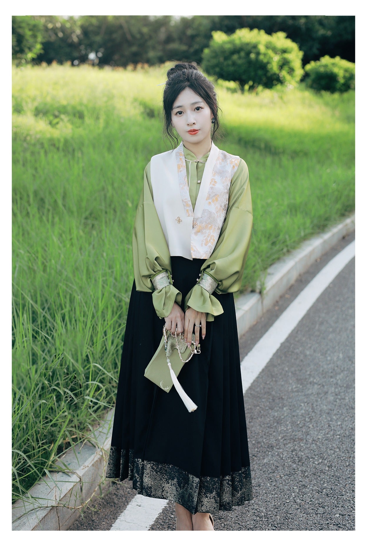 42 Xiao Lu Shui Chinese Style Hanfu Tang Beizi Collection, Original Vest for Women, Improved Design for Work, Han Elements for Daily Commute