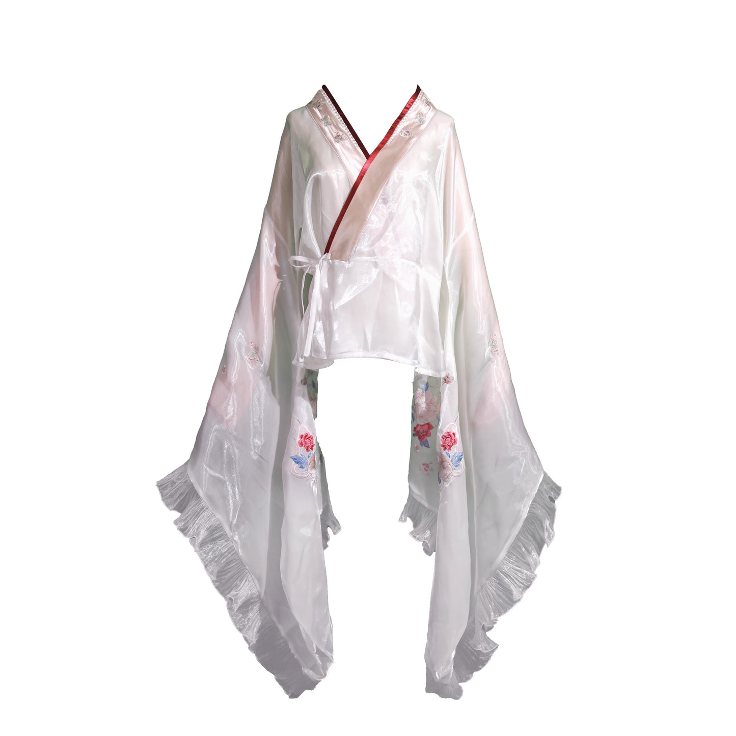 15 Flowing Fragrance Ode: Dawn Deer Water Original Hanfu Ancient Costume for Women, Pink Han-Style Elements from the Wei, Jin, Southern, and Northern Dynasties, Full-Length Sleeves, Chest-Hugging, Embroidered