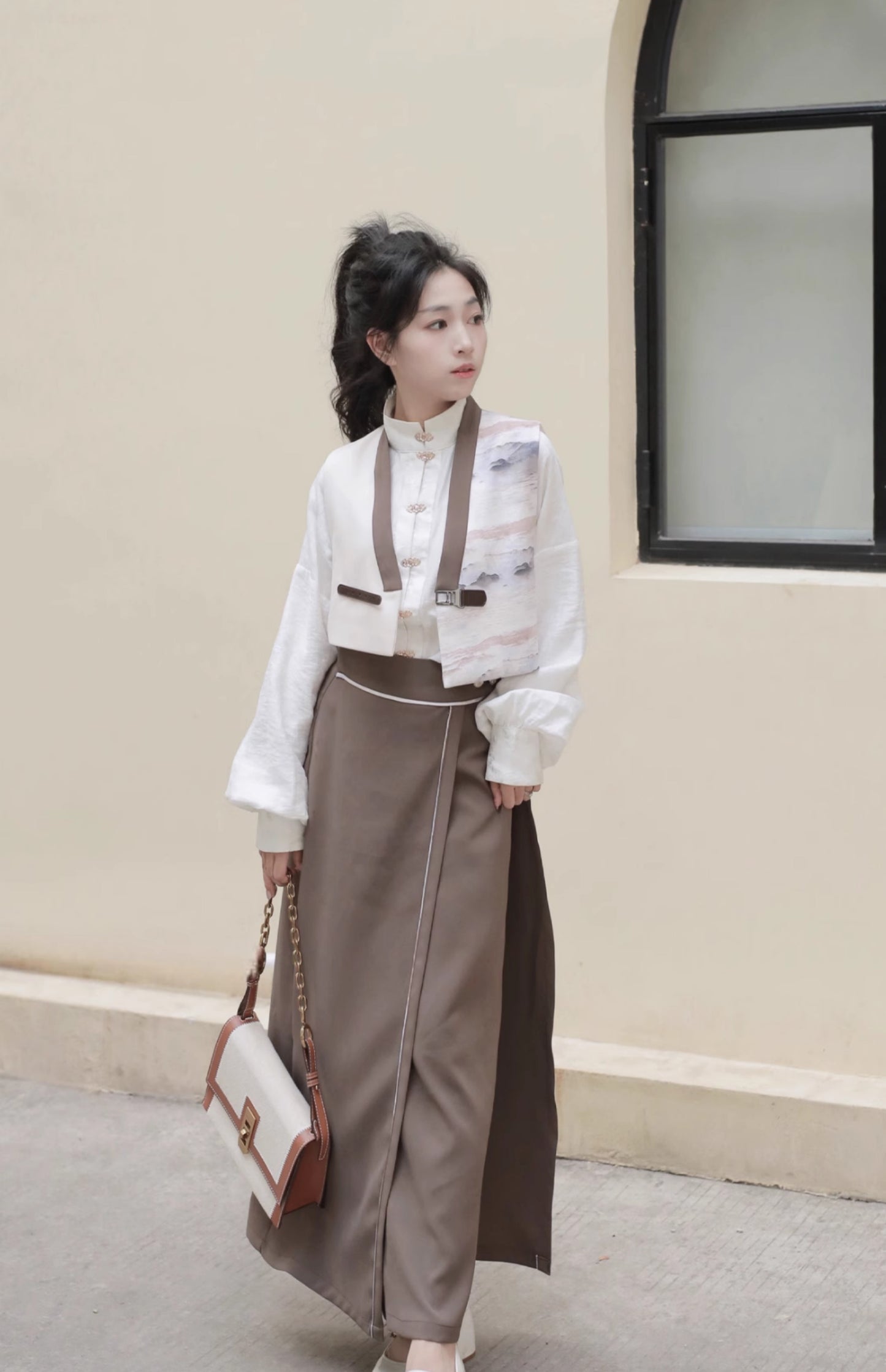 42 Xiao Lu Shui Chinese Style Hanfu Tang Beizi Collection, Original Vest for Women, Improved Design for Work, Han Elements for Daily Commute