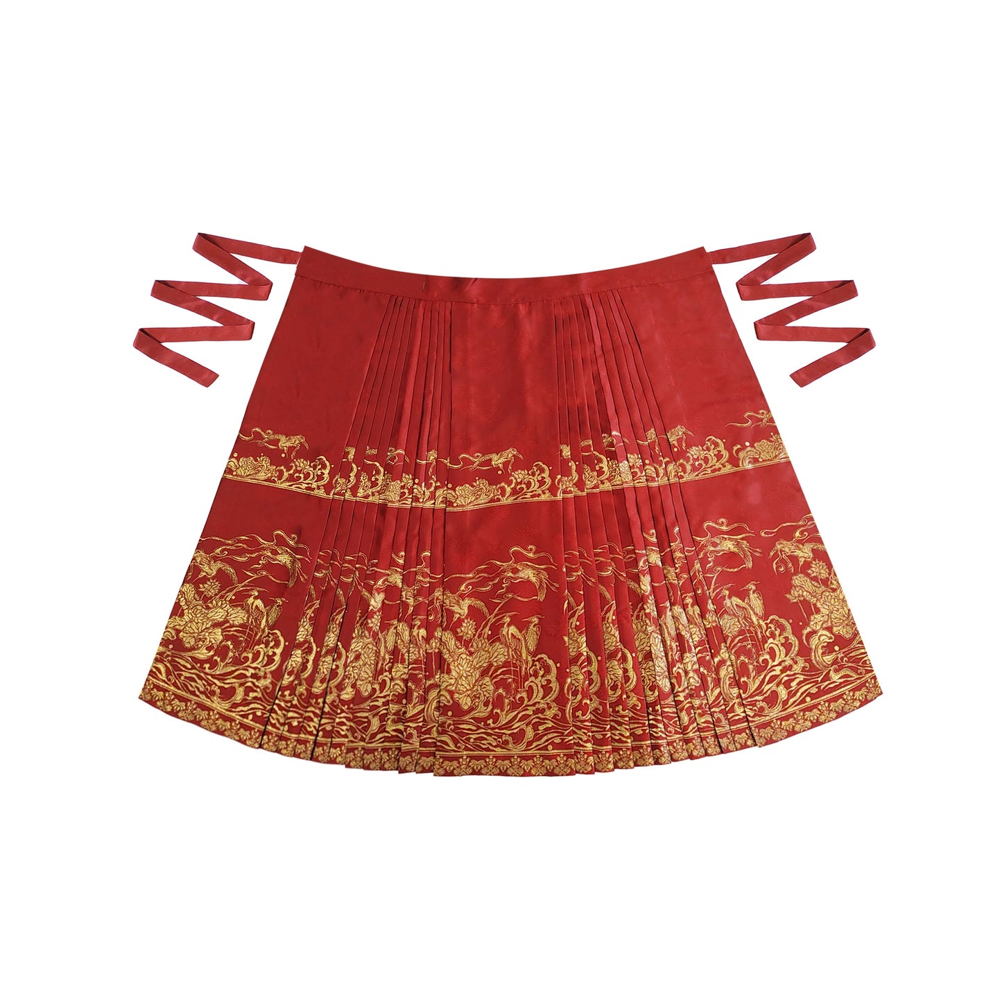 21、Xiao Lu Shui, Bailuzhou, Chinese Weaving Golden Horse Face Skirt, Red Toasting Dress, Suit, Door Dress, Wedding Dress, Wedding Dress