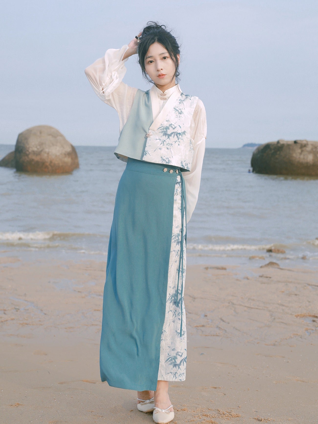 42 Xiao Lu Shui Chinese Style Hanfu Tang Beizi Collection, Original Vest for Women, Improved Design for Work, Han Elements for Daily Commute