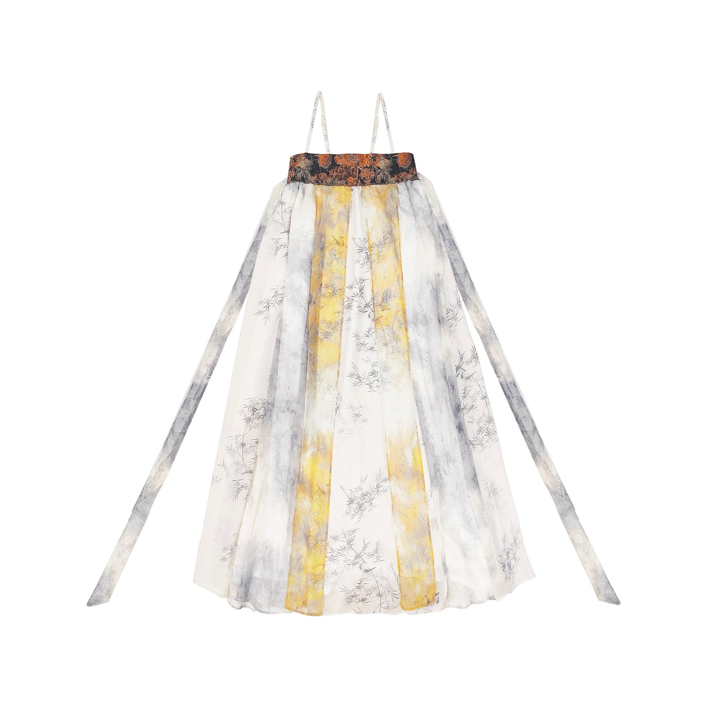 52 Xiao Lu Shui Zhuang Zhou Dream Tang Dynasty-Inspired Chinese Style Early Autumn Zen-themed National Wind Qi-chest Eight-Panel Skirt Han-element Dress with Suspenders