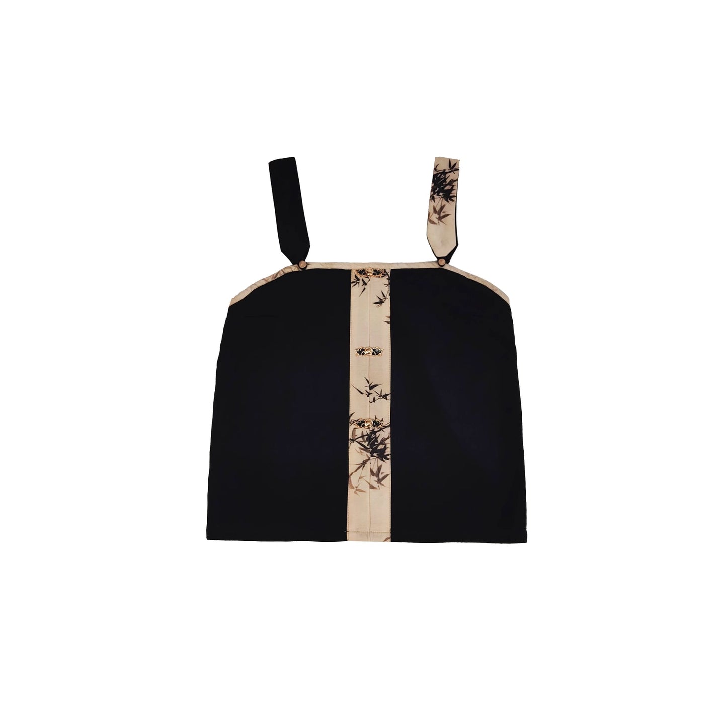 60 Yan Chi Shen Xiao Lu Shui Innovative Chinese Modified Song System Three-Pleated Skirt Black Bamboo Leaf Daily Main Waist Suspenders Early Autumn