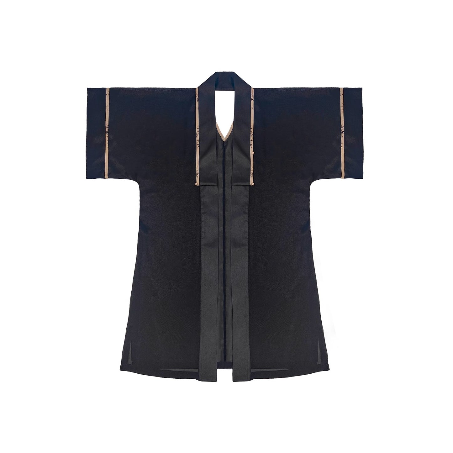 60 Yan Chi Shen Xiao Lu Shui Innovative Chinese Modified Song System Three-Pleated Skirt Black Bamboo Leaf Daily Main Waist Suspenders Early Autumn