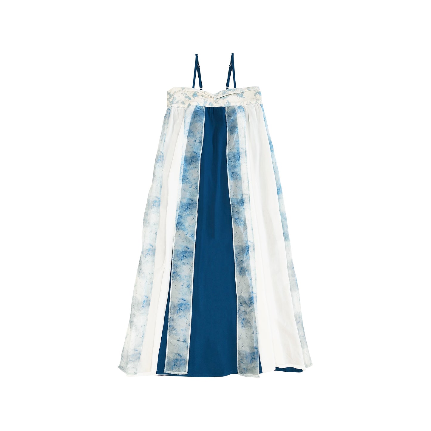 53 Soft Blue Melody Xiao Lu Shui Original Tang Dynasty-Inspired Hanfu Revamped Han-Element Dress with Half-Sleeve Top and Qi-chest Skirt, Lightweight Version