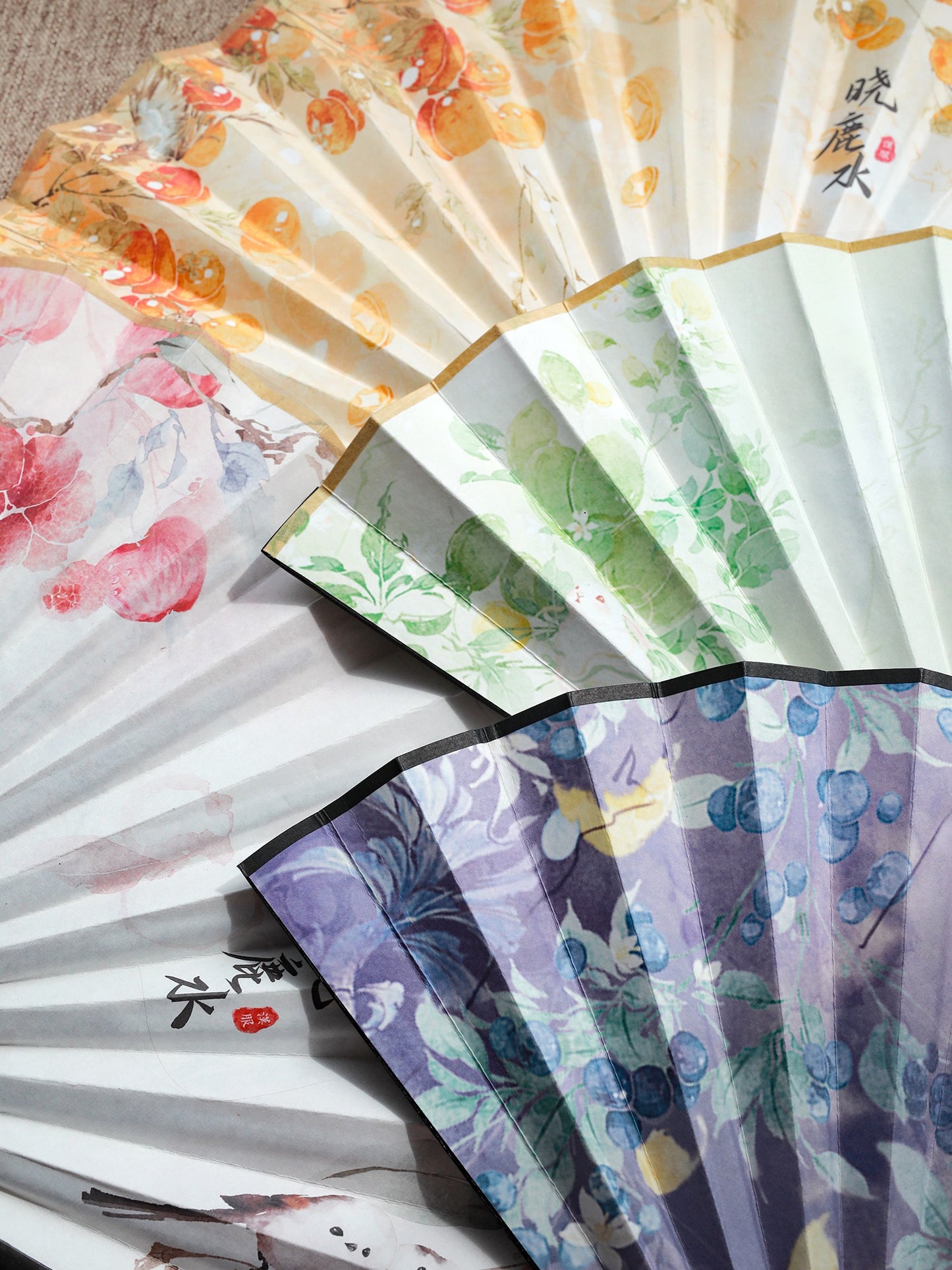 10 Xiao Lu Shui Original Hanfu - Classical Chinese Style Folding Fan, Neo-Traditional Chinese-style Portable Mini Fan, Perfect for Summer as a Paper Fan