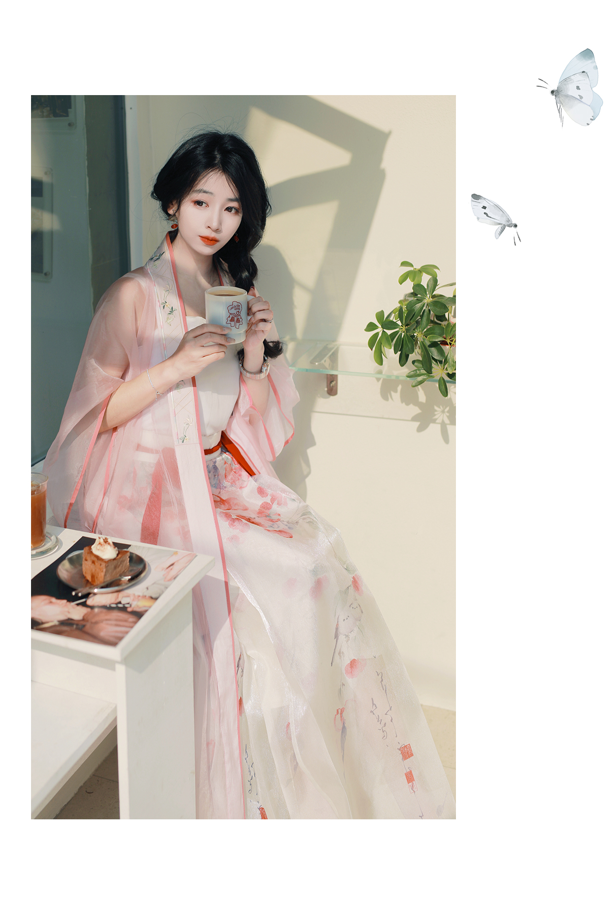 24、Ping An Shun Li, Xiao Lu Shui, Ming Hanfu, Daily Summer Horse Face Skirt, Improved New Chinese Changgan Temple Flower and Bird Gauze Skirt