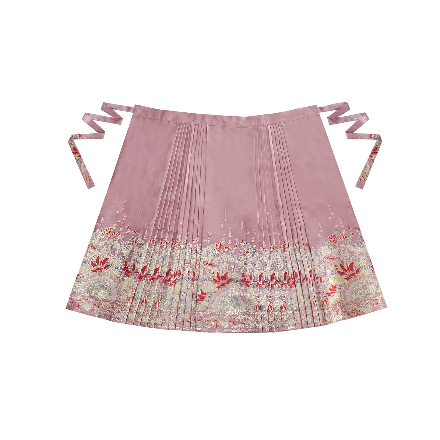 [One Thought Hairpin Flower]Ming-style Hanfu Brocade Imitation Makeup Flower Horseface Skirt-Pink